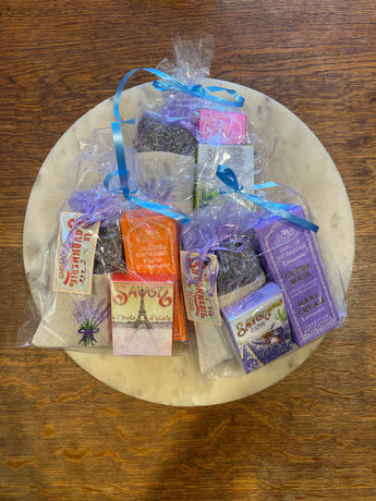 Provencal Gift Set - Hand Cream, Guest Soap and Lavender Pouch Petite France Australia