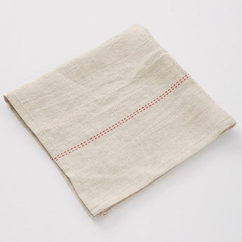 Serviettes Set of Six 100% French Linen Napkins Rythmo Lin Rouge by Charvet Editions Red Charvet Editions