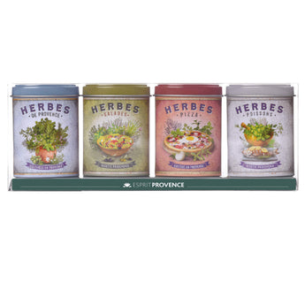 Provençal Culinary Herbs Gift Set- Herbes de Provence, Salades, Pizza and Poissons