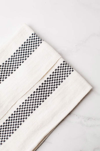 100% French Linen Kitchen Tea Towel Lustcru Blanc Noir by Charvet Editions Charvet Editions