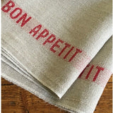 100% French Linen Kitchen Tea Towel Bon Appetit Rouge by Charvet Editions - Petite France Australia