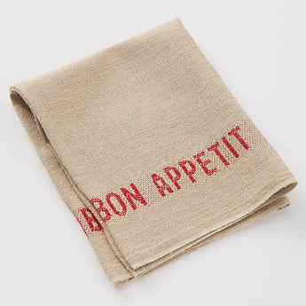 Serviettes Set of Six 100% French Linen Napkins Bon Appetit Rouge by Charvet Editions - Petite France Australia