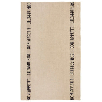 100% French Linen Kitchen Tea Towel Bon Appetit Noir by Charvet Editions - Petite France Australia