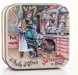 Verbena Bar Soap in Tin (Barber shop design) - Petite France Australia