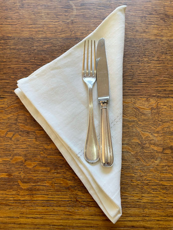 Serviettes Set of Six 100% French Linen Napkins Rythmo Blanc Ficelle by Charvet Editions - Petite France Australia