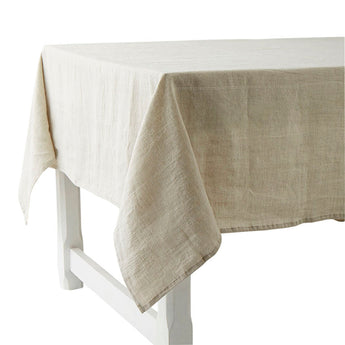 Large Linen Tablecloth 100% French Linen Rythmo Blanc by Charvet Editions 180x320cm Charvet Editions