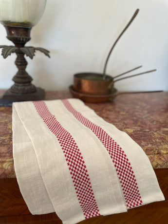 100% French Linen Kitchen Tea Towel Lustcru Blanc Rouge by Charvet Editions - Petite France Australia