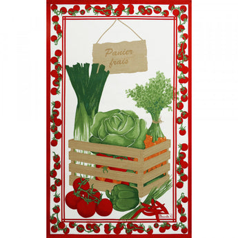 French Printed Fresh Market Large Cotton Linen Tea Towel - Petite France Australia