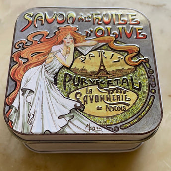 Provençal Almond Bar Soap in Tin (Eiffel Tower Paris) Petite France Australia