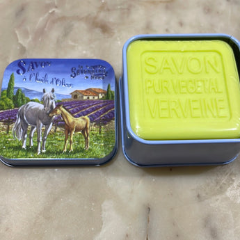 Verbena Bar Soap in Tin (Horses in Provence design) Petite France Australia