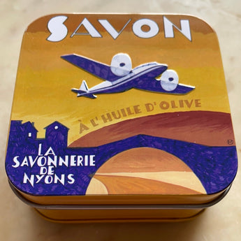 Provençal Verbena Soap in Vintage Aeroplane Tin Petite France Australia