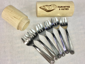 French Oyster Forks Set in Wooden Case - Fourchettes Ă  Huitres - Petite France Australia