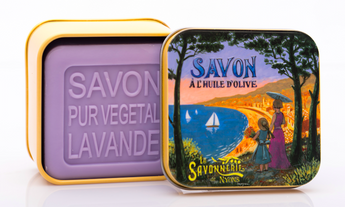 Lavender Bar Soap in Tin (Provence Bay design) - Petite France Australia