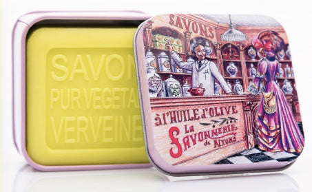 Verbena Bar Soap in Tin (Chemist shop design) - Petite France Australia