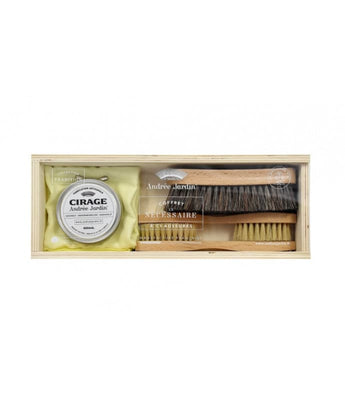 Andree Jardin 5 Piece Premium Shoe Polish Care Kit Handcrafted Beech Brushes - Petite France Australia