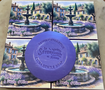 Provençal Lavender Perfumed Soap in Water Fountain in Village Provence Box 100g Savonnerie Nyons