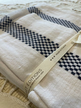 100% French Linen Kitchen Tea Towel Lustcru Blanc Noir by Charvet Editions Charvet Editions