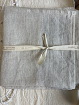 Serviettes Set of Six 100% French Linen Napkins Rythmo Lin Noir by Charvet Editions Charvet Editions