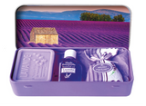 Provencal Gift Set Lavender Soap, Lavender Pouch and Lavender Essential Oil in tin