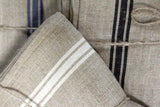 100% French Linen Tea-towel White Stripe Natural