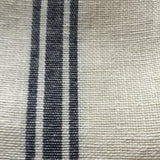 Large 100% French Linen Tablecloth Black Grain Stripe on White Linen