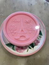 Parisian Rose Scented Eiffel Tower Soap and Ceramic Soap Dish Gift Set