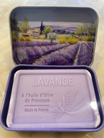 Savon Lavande de Provence in Tin -Lavender Soap with Provençal olive oil