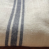 Large 100% French Linen Tablecloth Black Grain Stripe White Linen