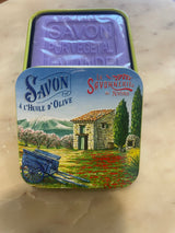 Provencal Lavender Bar Soap in Haute Provence Farmhouse Tin 100g