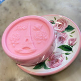 Rose Scented Soap and Soap Dish Gift Set
