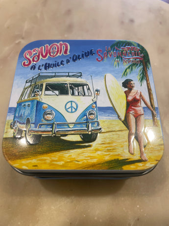 Provençal Verbena Soap in Vintage Kombi Tin 100g Savonnerie Nyons