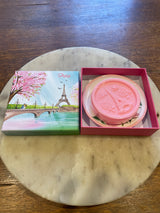 Parisian Rose Scented Eiffel Tower Soap and Ceramic Soap Dish Gift Set