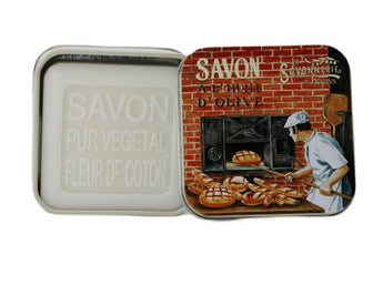 Provencal Cotton Flower Bar Soap in Boulangerie Tin Petite France Australia