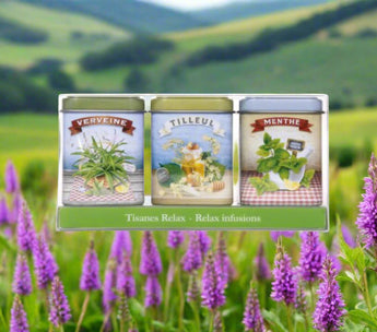 Provencal Tisanes Herbal Relax Tea Gift Set- Verbena, Mint and Linden
