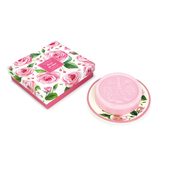Rose Scented Soap and Soap Dish Gift Set