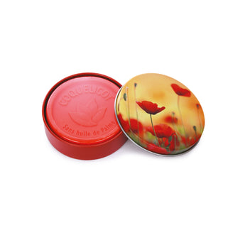 Poppy Scented Soap 100g in Tin Savon Coquelicot