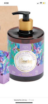 Organic Sage Bodycare Gift Set Jardins en Provence - Liquid and Bar soaps and Hand cream La Corvette