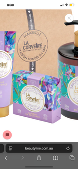 Organic Sage Bodycare Gift Set Jardins en Provence - Liquid and Bar soaps and Hand cream La Corvette