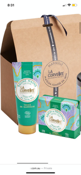 Organic Thyme Bodycare Gift Set Jardins en Provence - Liquid and Bar soaps and Hand cream La Corvette