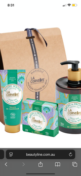 Organic Thyme Bodycare Gift Set Jardins en Provence - Liquid and Bar soaps and Hand cream La Corvette