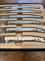 Paris Silhouette Stainless Steel Table Knives Set x 6 Roger Orfevre