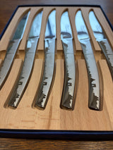 Paris Silhouette Stainless Steel Table Knives Set x 6 Roger Orfevre
