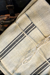 100% French Linen Tea-towel Black Stripe Natural