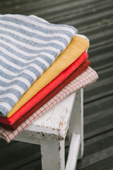 100% French Linen Tea-towel Blue and White Stripes