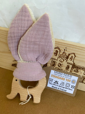 Baby Wood and Bamboo soothing toy - Pink Petite France Australia