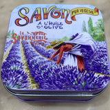 Lavender Bar Soap in Provençal Tin (Lavender picker in Provence)