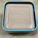 Edelweiss Bar Soap in Tin with Saint Bernard Alpine theme