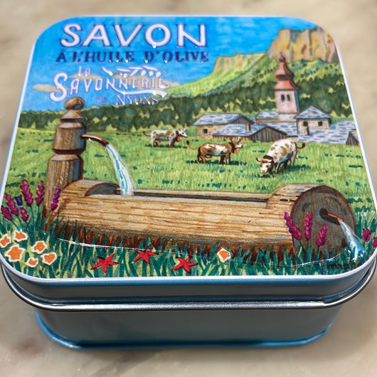 Edelweiss Bar Soap in Tin with Alpine Village paddock theme