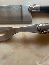 Laguoile French Cheese knife cleaver and fork set - Black