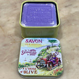 Lavender Bar Soap in Provençal Tin (Vintage car design)
